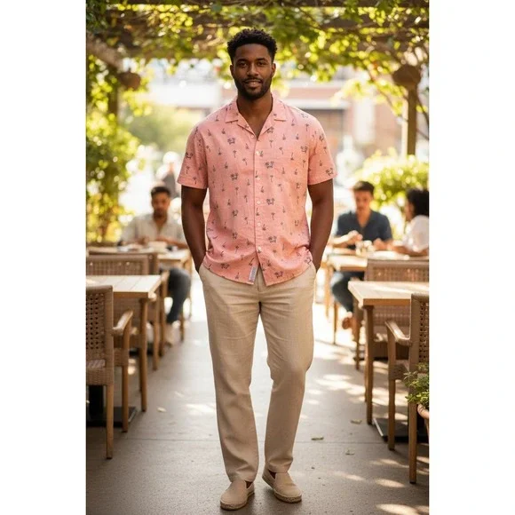 Tommy Bahama Mens XXL Coral Palm Tree Hawaiian Shirt Short Sleeve Button Up - Picture 1 of 7